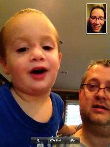 Aunt Shannon, I fell down!