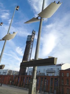 The old smokestack of the Jameson Distillery.
