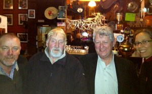 Fergus Whelan, Jerry Crilly, Tom Mulligan, and Shannon Chance at the Cobblestone last night.