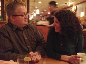 Dave Chance and Pam Eddy shooting the breeze at Bangkok Garden in Williamsburg, Va.