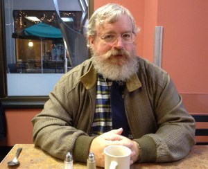 An image Dave texted me last week -- from one of my favorite seats in Norfolk, sitting across from Wayne Ringer at D'Egg diner.