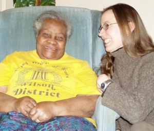 The late Bessie Clark with her neighbor Shannon Chance