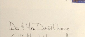 A Christmas card from Sam (Bessie's son) and Barbara Clark.