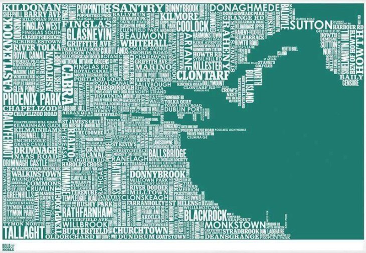 Dublin neighborhoods. (I don't know the original source, but this map was downloaded from Only in Ireland's Facebook page.)