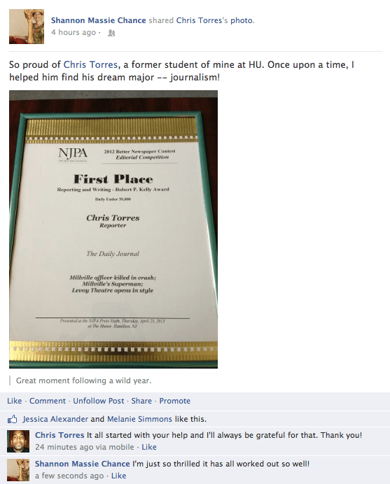 Facebook post by Christopher Torres.