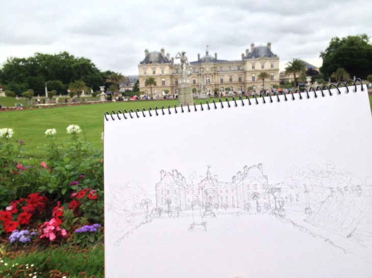 Sketching in Luxembourg Gardens