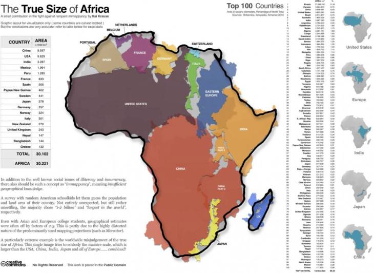 Relative size of Africa