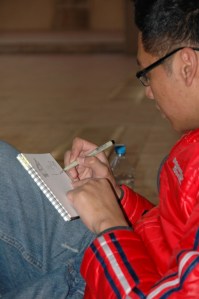 Mark sketching in Prague.