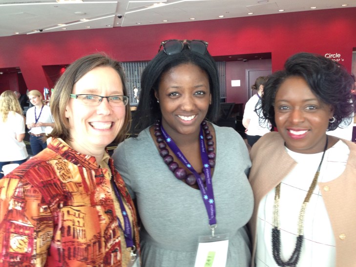 Shannon Chance with the founders of STEMettes (Anne-Marie Imafidon, center) and Black Girls Code (Kimberly Bryant, right).